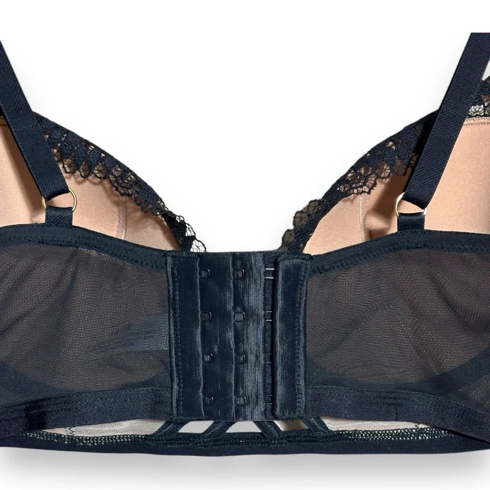 Adore Me NWOT Diara Contour Sexy Lace Black and Nude Underwire 36D Balconette - Picture 6 of 15